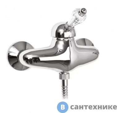 картинка Смеситель Cezares VINTAGE-DM-01-Sw для душа однорычажный, хром, ручка Swarovski
