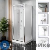 Душевая кабина CeruttiSpa BELLA90F (90*90*215-225) без крыши, квадратный низкий поддон
