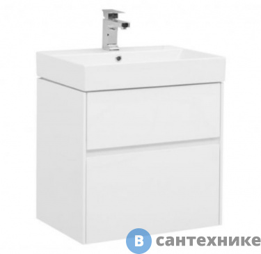 картинка Тумба под раковину Aquanet Бруклин 60 белый глянец (203958)