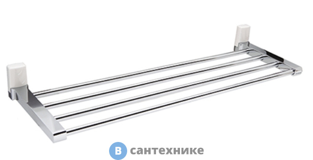 Полка для полотенец WasserKRAFT Leine K-5011 White металл, хромоникелевое покрытие, ABS - пластик