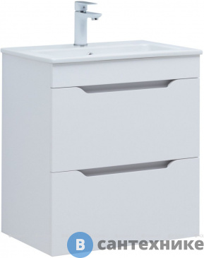 картинка Тумба под раковину Aquanet Практика 60 белый глянец (347963)
