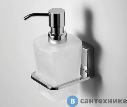 картинка Дозатор для жидкого мыла WasserKRAFT Leine K-5099 стеклянный, 300 ml металл, хромоникелевое покрытие, матовое стекло