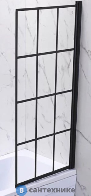 Душевая шторка Veconi PL-77R PL77R-90-01-C6 стекло прозрачное/6 мм