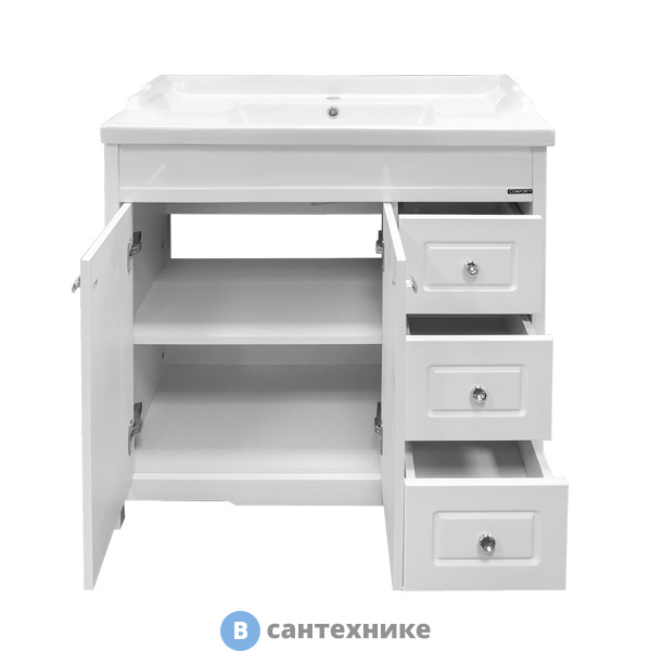 Тумба Comforty Тбилиси-90 белый глянец с раковиной COMFORTY XD-F90