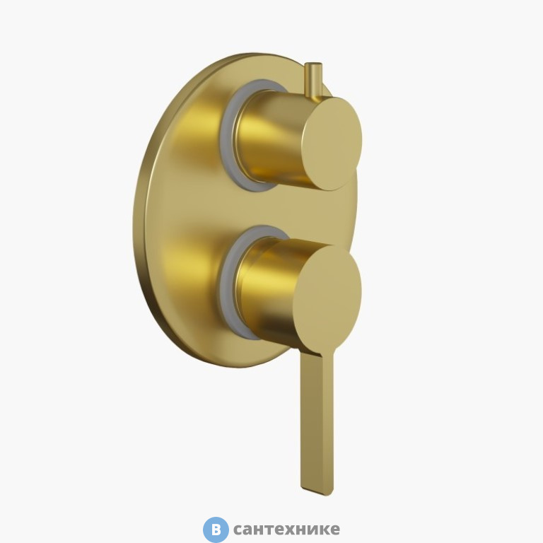 Смеситель Paini Brera 74PJ6911 для ванны встраиваемый, матовое золото PVD