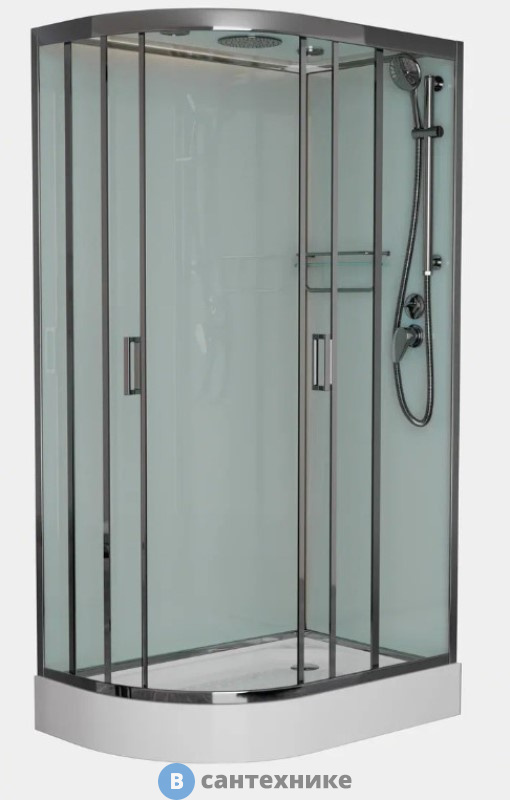 Душевая кабина Frank F411R М Brilliant правосторонняя, низкий поддон, матовое стекло