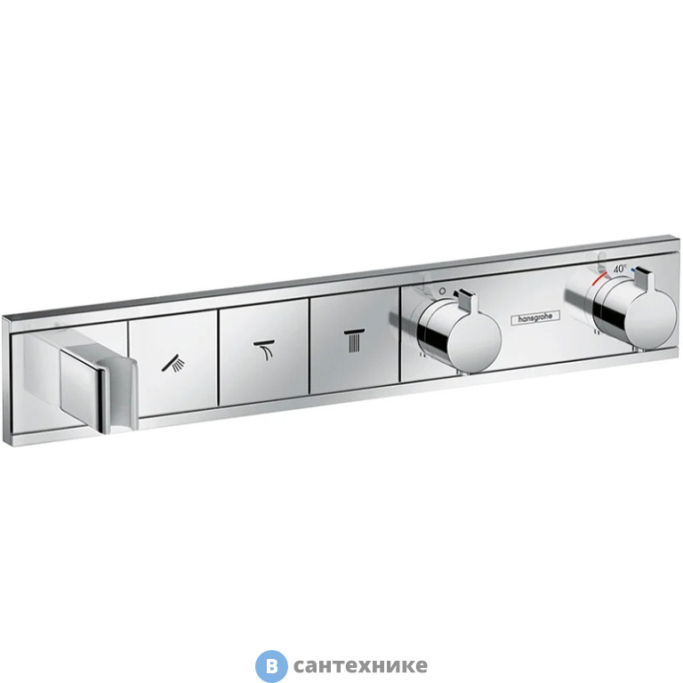 Смеситель Hansgrohe RainSelect 15356000 RainSelect с 3 кнопками, хром, без внутренней части