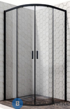 картинка Душевой уголок Ambassador Queen 11011201 Black (900x900x2000) без поддона