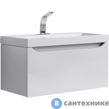 картинка Тумба под раковину Aqwella VERONA 80 Ver.01.08/W (подвесная, белый)