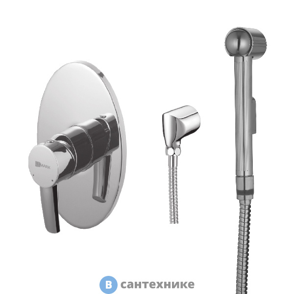 Смеситель Lemark LM3219C Атлантисс с гигиеническим душем, встраиваемый, хром