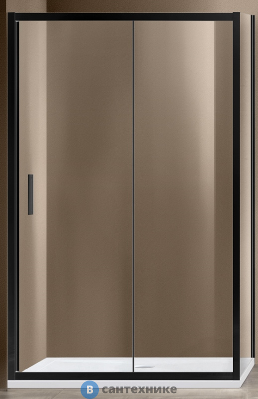 Душевой уголок Vincea Garda VSR-1G9015CLB, 1500*900, черный, стекло прозрачное, без поддона