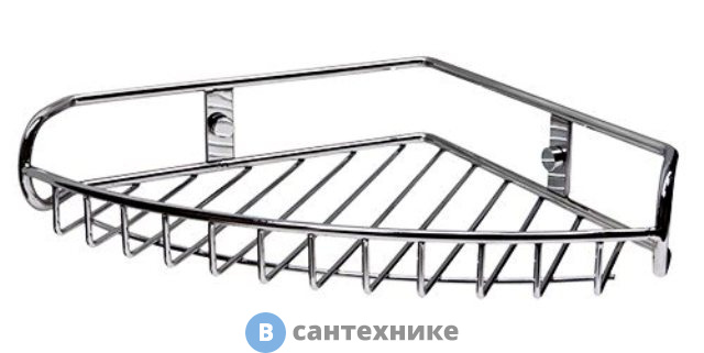 Полка WasserKRAFT K-1211 металлическая угловая нержавеющая сталь AISI 304, хромоникелевое покрытие