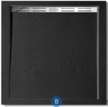 картинка Душевой поддон Cezares TRAY-AS-A-100-30-NERO из искусственного мрамора, чёрный матовый, без сифона