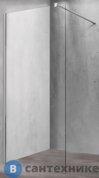 картинка Душевая перегородка Vincea Walk-In VSW-1H110CL, 1100x2000, хром, стекло прозрачное (VSW-1H110CL)