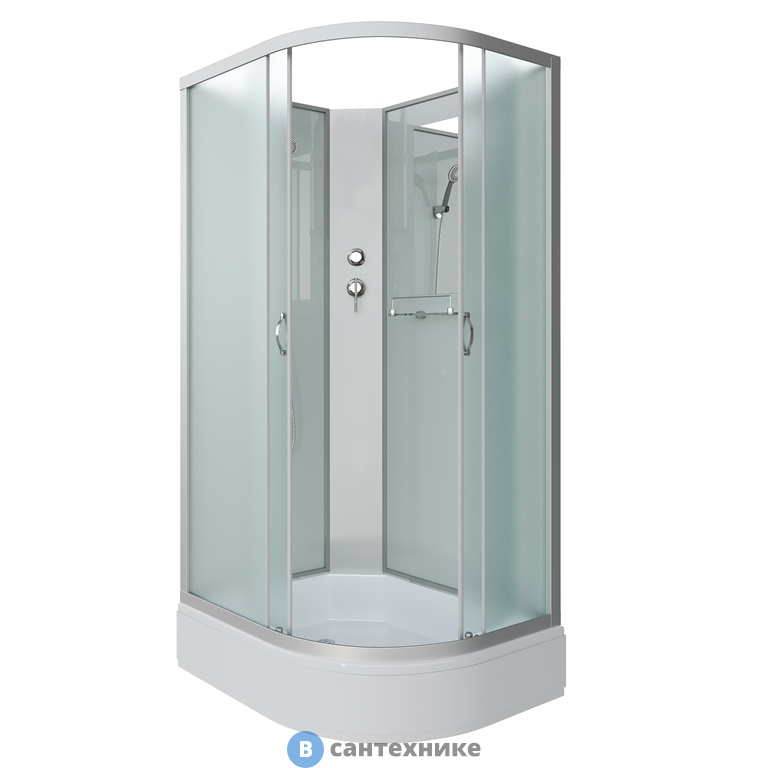 Душевая кабина Niagara NG-33184-14LBK (1100х800х2000) средний поддон, стекло матовое