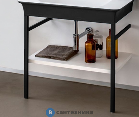 Консоль под раковину Agape Novecento XL ACER1072G с полкой 85.2x 49.7x 72.7 см, матовый темный серый