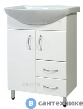 картинка Тумба под раковину СанТа Грация-60 2 ящ. Ум. Грация 60 (201020)