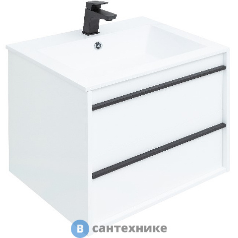 Тумба под раковину Aquanet Lino 60 белый матовый (253901)