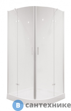 картинка Душевой уголок Niagara NG-6616 (100*100*190) полукруг, двери распашные, без поддона