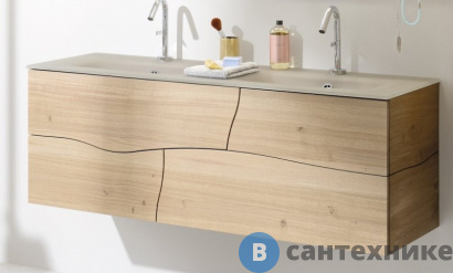 картинка Тумба под раковину Jacob Delafon Sherwood EB1835RU-P6 с системой push-to-open, натуральный дуб, 140 см, 4 ящика