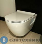 Унитаз подвесной SEREL SMART со встр. форсункой биде c сиденьем-микролифт (SM12BM+BetaSlim)