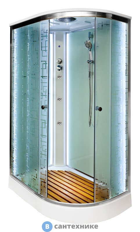 Душевая кабина Deto ЕМ1512 L LED с гм. (1200*800*2200)