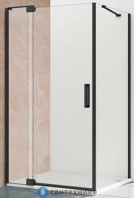 Душевой уголок Vincea Extra VSR-1E901090CLB, 900/1000*900, черный, стекло прозрачное, без поддона