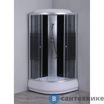 картинка Душевая кабина Loranto CS-6690-25K 90*90*215 узор мозаика, прозрачное стекло, профиль хром