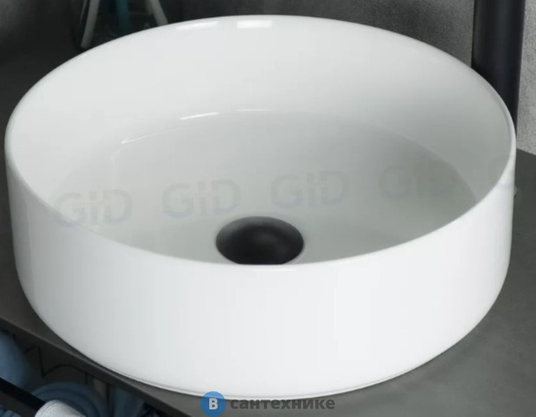 Раковина накладная GID-ceramic N9424 белый (400х400х120)