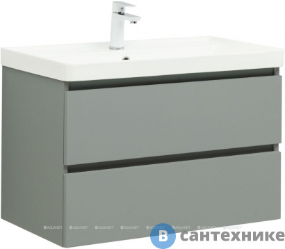 картинка Тумба под раковину Aquanet Вега 2.0 80 мисти грин (337961)