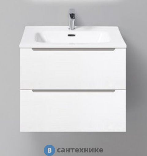 Тумба под раковину BelBagno 61 см ETNA-600-2C-SO-BL-P подвесная с двумя выкатными ящиками, Bianco Lucido