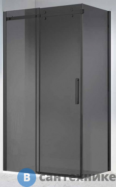 картинка Душевой уголок Vincea Como-N VSR-4CN9012CGB, 1200*900, черный, стекло тонированное, без поддона