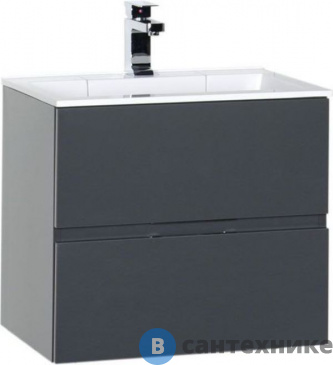 картинка Тумба с раковиной Aquanet Алвита 60 серый антрацит (213094)