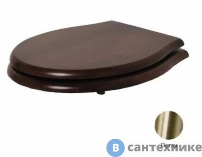 картинка Сиденье AZZURRA Giunone-Jubilaeum для унитаза дерево, шарниры бронза (микролифт) (1800NM/F noce/br)