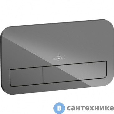 картинка Клавиша смыва Villeroy & Boch 922400RA ViConnect поверхность из стекла, M200, Glass Glossy Grey