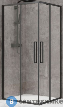 картинка Душевой уголок Black&White S872 Black (900х900х1950) без поддона