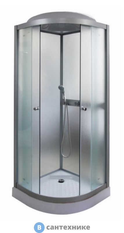 Душевая кабина Parly F811 (80*80*210) низ. поддон, полукруглая кабина, матовое стекло