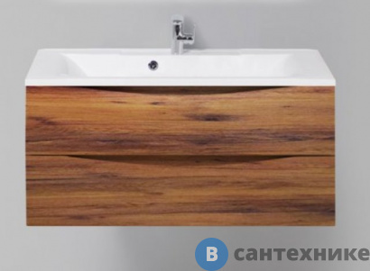картинка Тумба с раковиной BelBagno MARINO подвесная с двумя выкатными ящиками, Rovere Ciliegio, 1000x445x500, (MARINO-1000-2C-SO-RC-P)