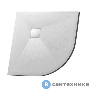 картинка Душевой поддон Grossman GR-S1100100 (100*100*2,5) Strong из искусственного камня полукруг белый, без сифона