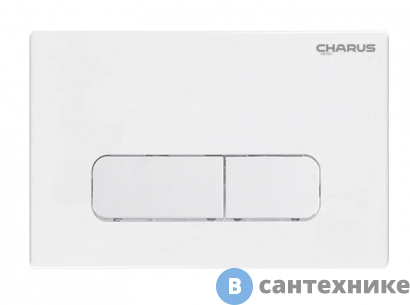 картинка Смывная клавиша CHARUS Elegia, двойной смыв, белый, пластик (FP.320.11.01)