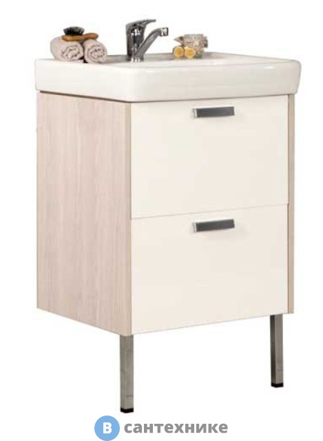 Тумба под раковину Акватон Йорк 55 белый/ясень фабрик (1A170501YOAV0)