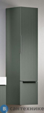 картинка Колонна подвесная Cezares PREMIUM с распашной дверью, с зеркалом внутри, одним выдвижным ящиком, реверсивная 55509 Plisse Grigio nuvola, 35x38x150