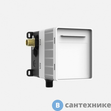 картинка Монт. коробка SANIT со встроенным запорным клапаном для установки системы смыва писсуара 96x122x72 мм., давление 1-10 бар, (03.954.00..0000)