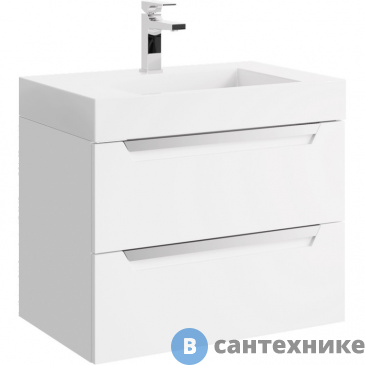 картинка Тумба под раковину Aqwella CUBE 70 CUB0107W (подвесная, белый)