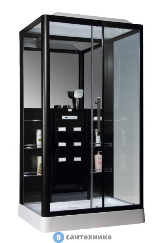 Душевая кабина Loranto CS 129 3A R 90*150*215 см чёрная (правая)