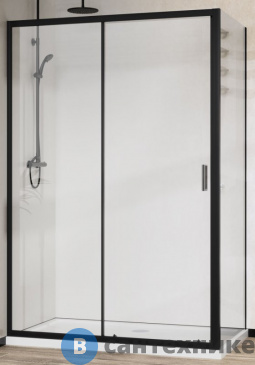 картинка Душевой уголок Vincea City VSR-5CT9011CLB, 1100*900, черный, стекло прозрачное, без поддона