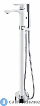 картинка Смеситель ABBER Weiss Insel AF8015W напольный, белый-хром