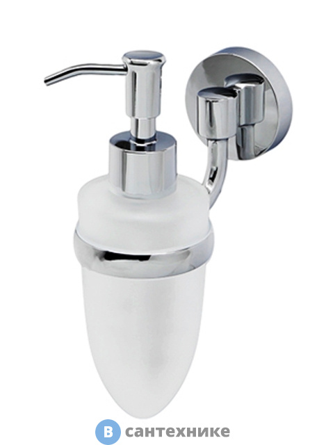 Дозатор для жидкого мыла WasserKRAFT Rhein K-6299, 160 ml металл, хромоникелевое покрытие, матовое стекло