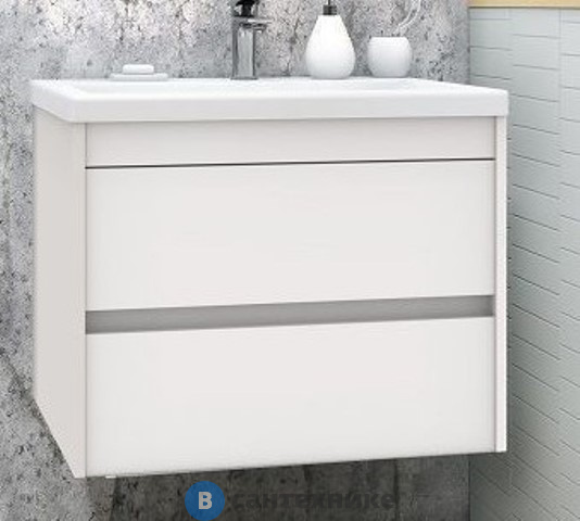 Тумба под раковину Art & MAX FAMILY Family-750-2C-SO-BL подвесная с двумя выкатными ящиками, Bianco Lucido, 750x480x550