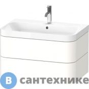 Тумба с умывальником Duravit Happy D.2 Plus подвесная 775х490х468 мм, с 1 отв под смесит, 2 ящика, белый глянцевый (HP4347O2222)